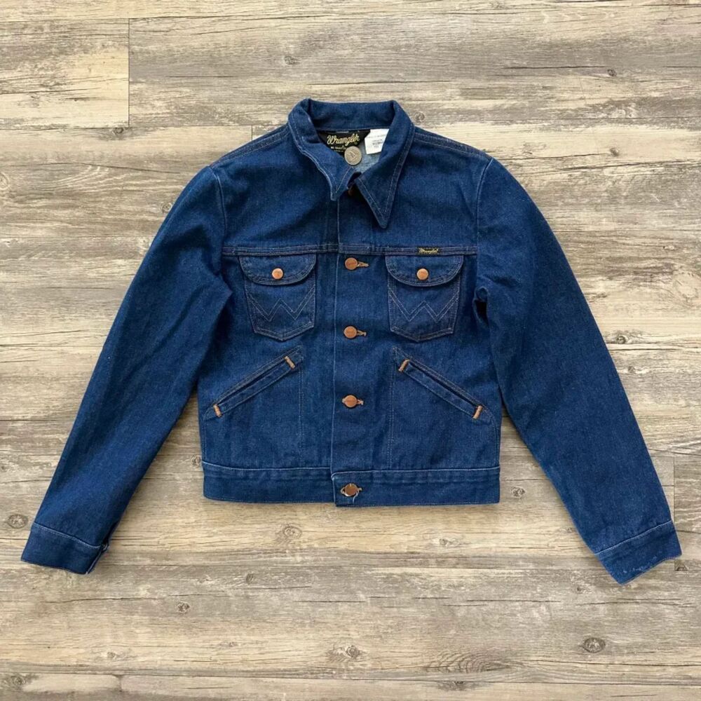 Vintage 70s Wrangler No Fault Denim Jacket Size 18 902BNVR